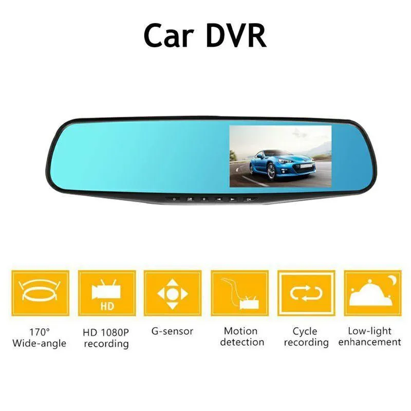 Dashcam Dual Lens Car Camera Full HD 1080P Video Recorder Rearview Mirror With Rear view DVR Dashcam