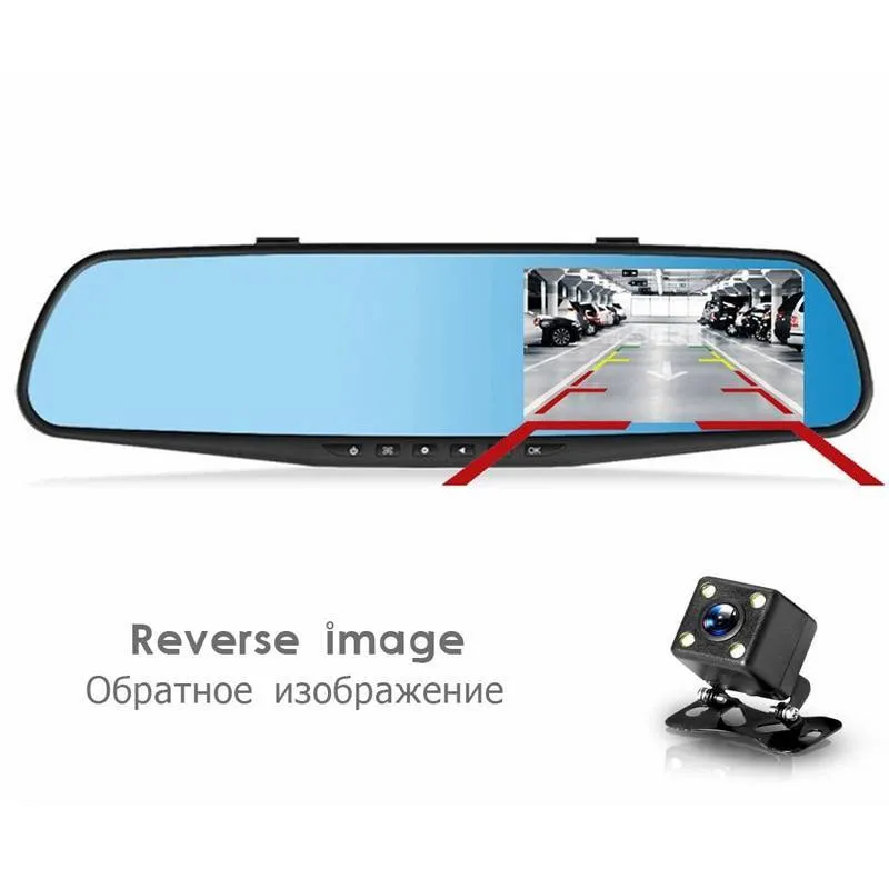 Dashcam Dual Lens Car Camera Full HD 1080P Video Recorder Rearview Mirror With Rear view DVR Dashcam