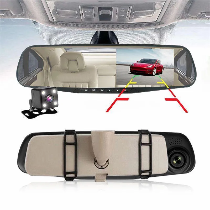 Dashcam Dual Lens Car Camera Full HD 1080P Video Recorder Rearview Mirror With Rear view DVR Dashcam