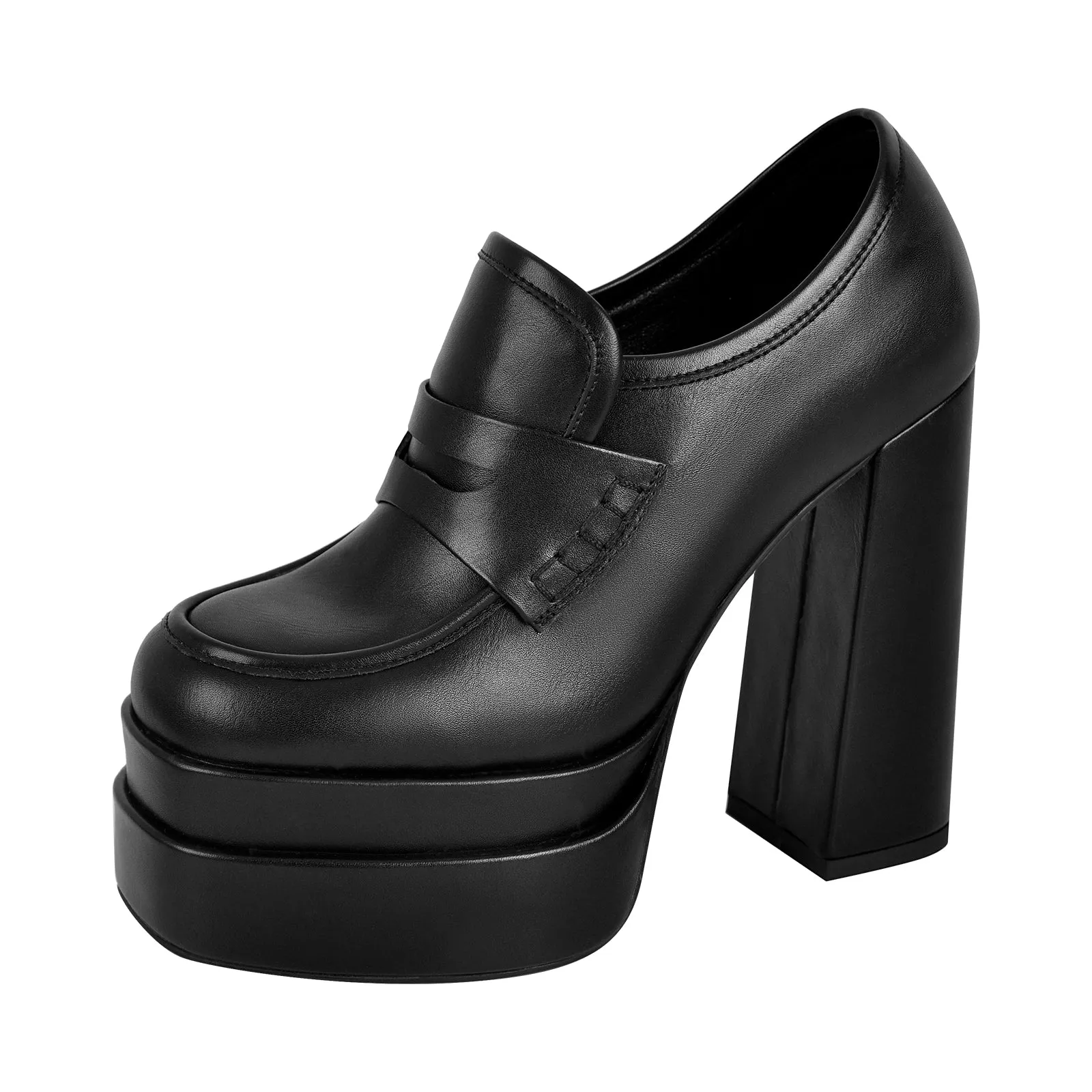 Double Platforms Chunky High Heel Loafers Pumps