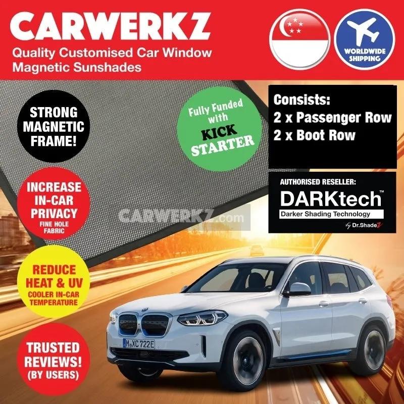 Dr Shadez DARKtech BMW IX3 Electric 2021-Current (G08) Germany Electric SUV Customised Window Magnetic Sunshades