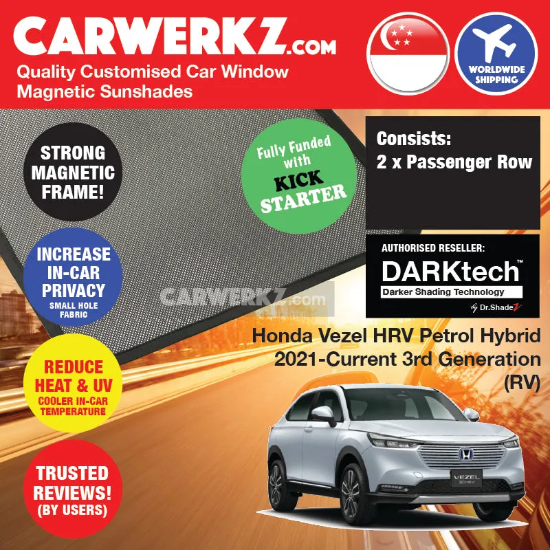 Dr Shadez DARKtech Honda Vezel HRV Petrol Hybrid 2020-Current 3rd Generation (RV)  Japan SUV Customised Window Magnetic Sunshades