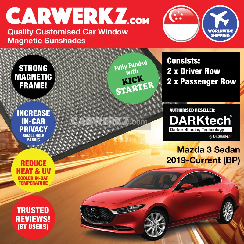 Dr Shadez DARKtech Mazda 3 Sedan 2019-Current 4th Generation (BP) Japan Sedan Customised Window Magnetic Sunshades