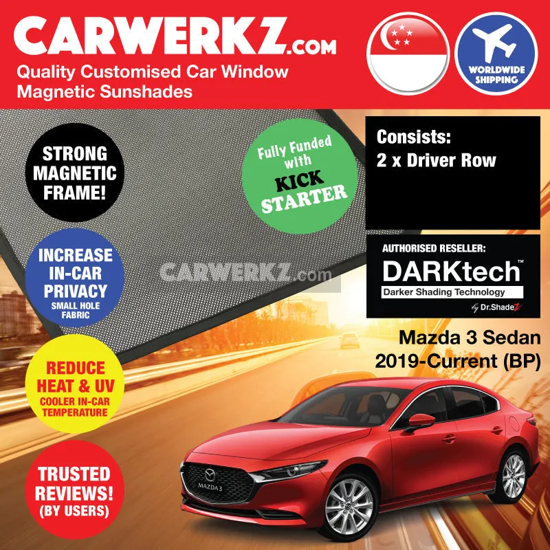 Dr Shadez DARKtech Mazda 3 Sedan 2019-Current 4th Generation (BP) Japan Sedan Customised Window Magnetic Sunshades