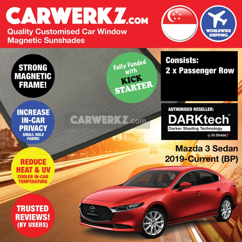 Dr Shadez DARKtech Mazda 3 Sedan 2019-Current 4th Generation (BP) Japan Sedan Customised Window Magnetic Sunshades