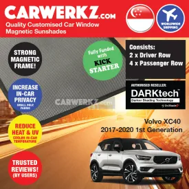 Dr Shadez DARKtech Volvo XC40 EX40 2017-Current 1st Generation Sweden Electric SUV Customised Car Window Magnetic Sunshades