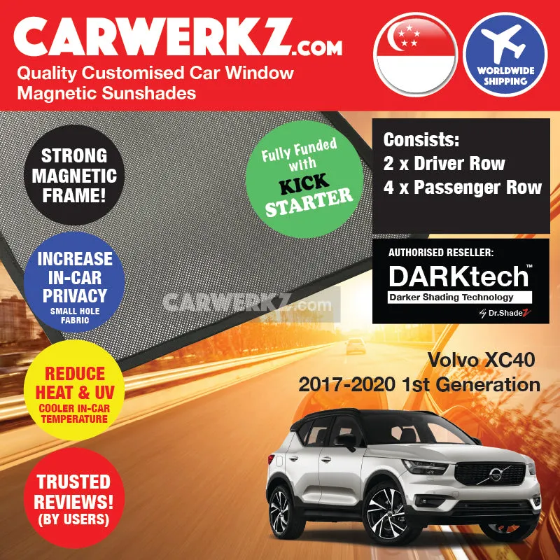 Dr Shadez DARKtech Volvo XC40 EX40 2017-Current 1st Generation Sweden Electric SUV Customised Car Window Magnetic Sunshades