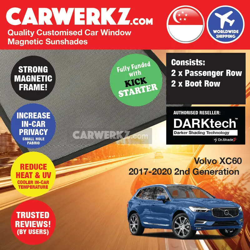 Dr Shadez DARKtech Volvo XC60 2017-Current 2nd Generation Sweden SUV Customised Car Window Magnetic Sunshades