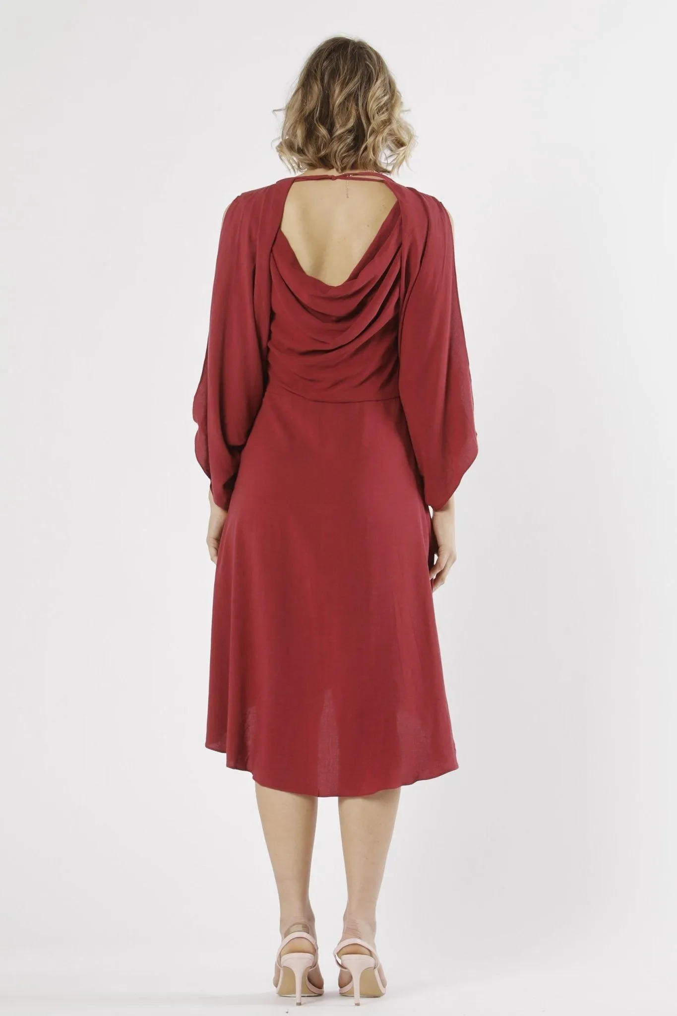 Fate   Becker Marrakesh Cowl back Dress in Plum