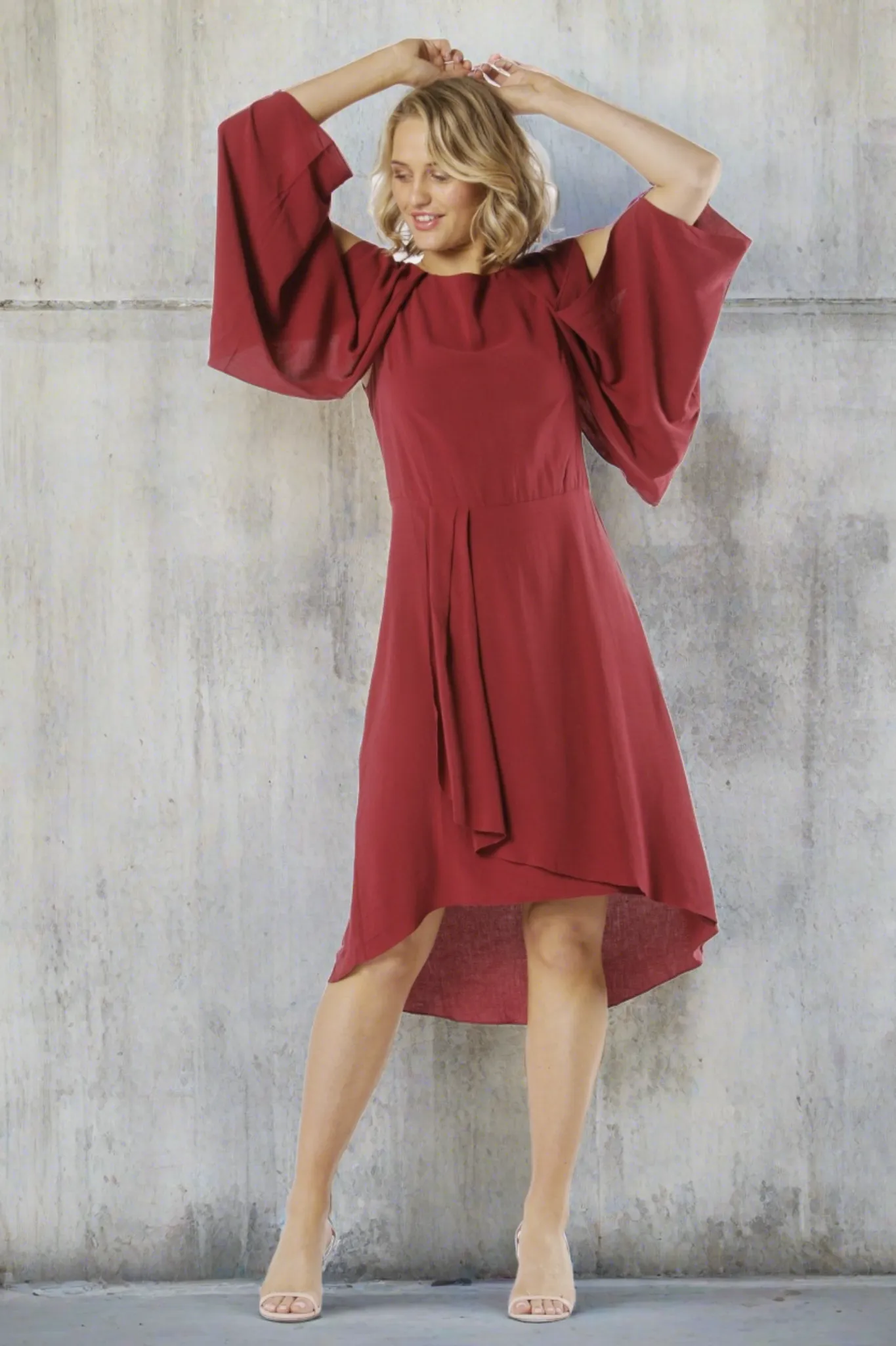 Fate   Becker Marrakesh Cowl back Dress in Plum