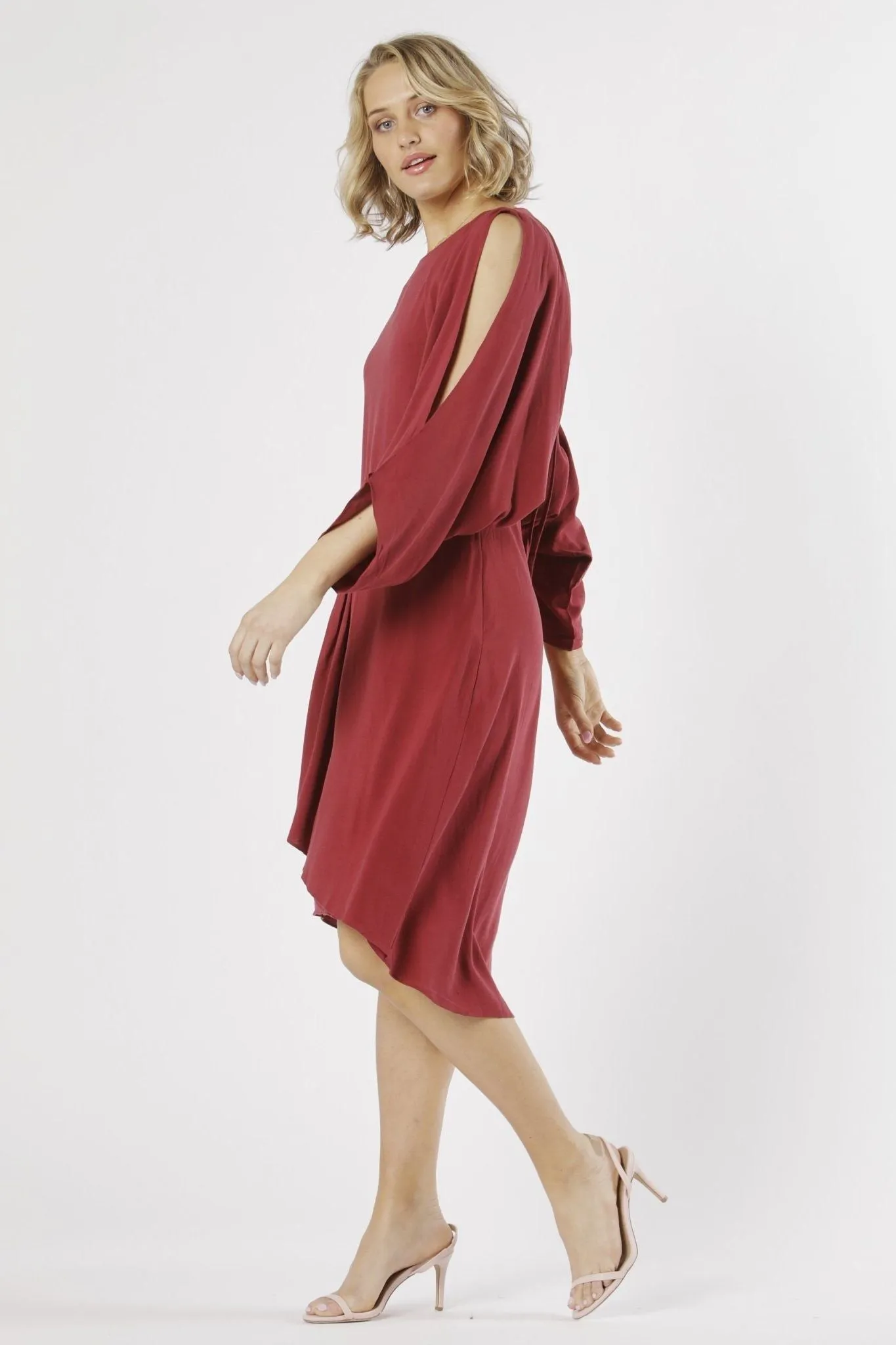 Fate   Becker Marrakesh Cowl back Dress in Plum