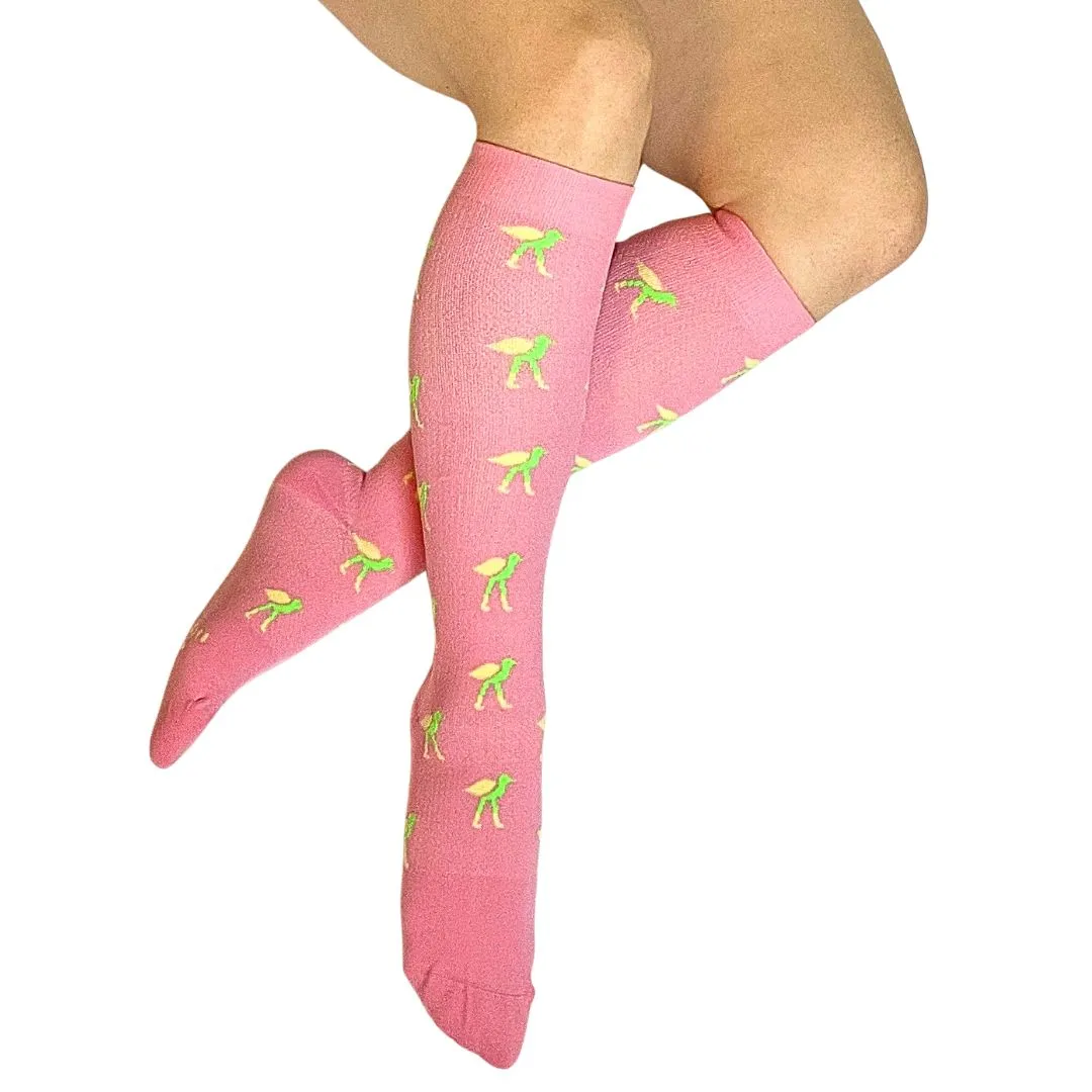 Flock-on-Sock Lt Pink