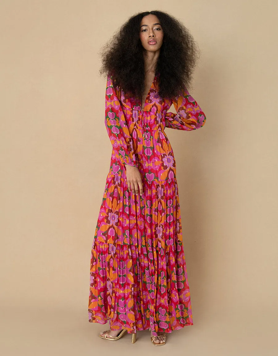 Freya Chiffon Maxi Dress - Seventies Orange - SALE