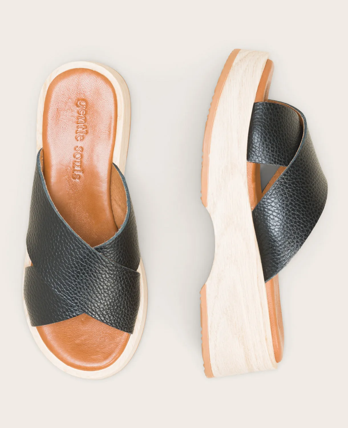 GENTLE SOULS - Orion Leather Slide Wedge Sandal