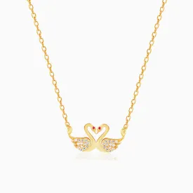 Golden Swan Love Necklace