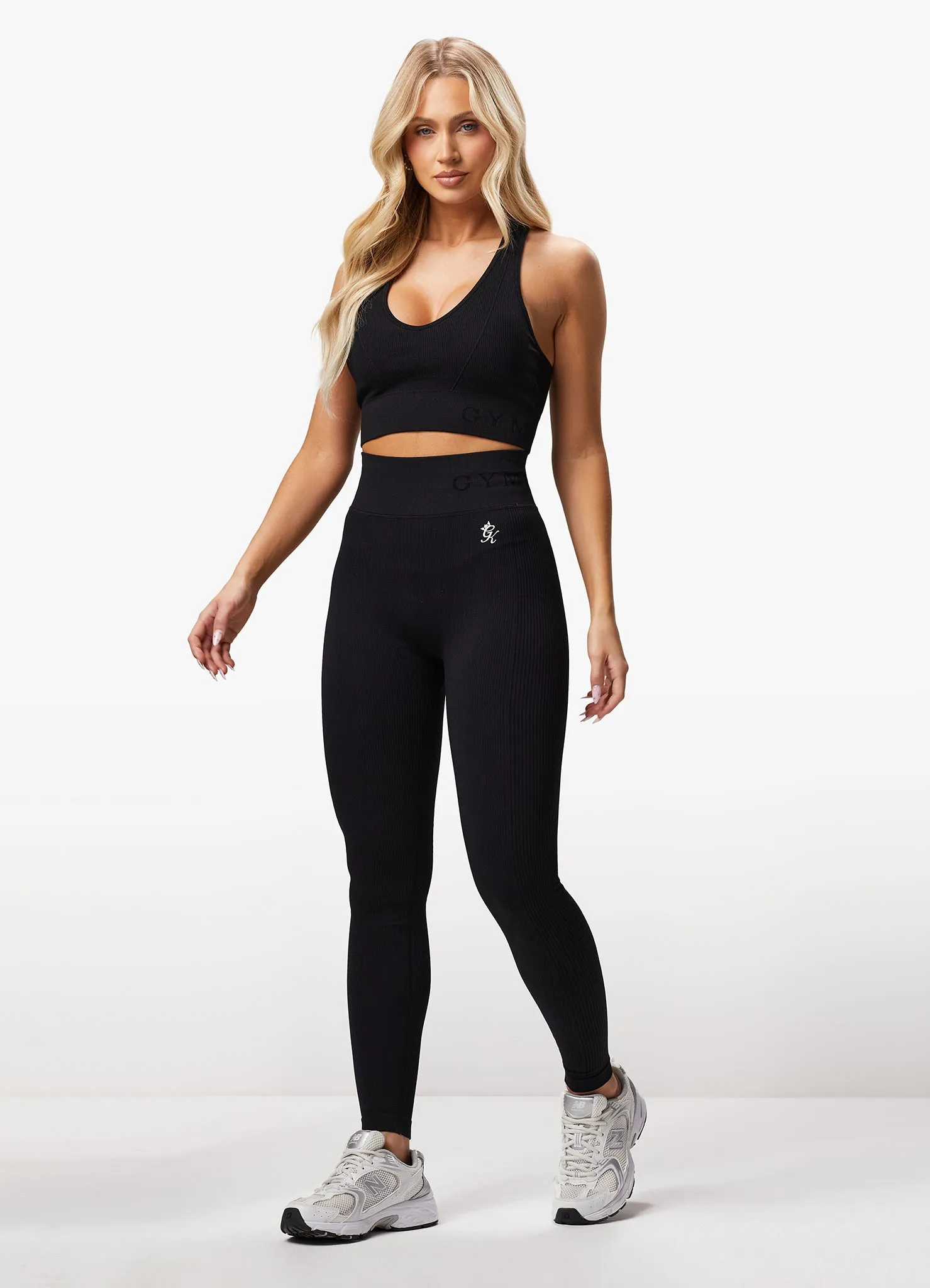 Gym King Formation Seamless Rib Legging - Black