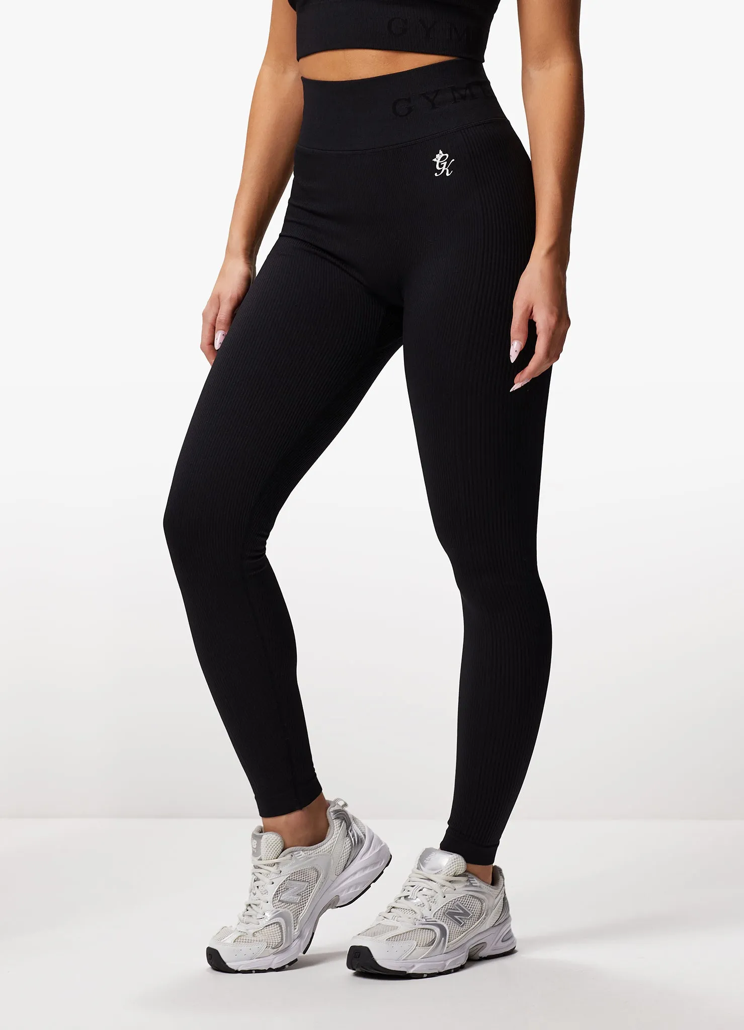 Gym King Formation Seamless Rib Legging - Black