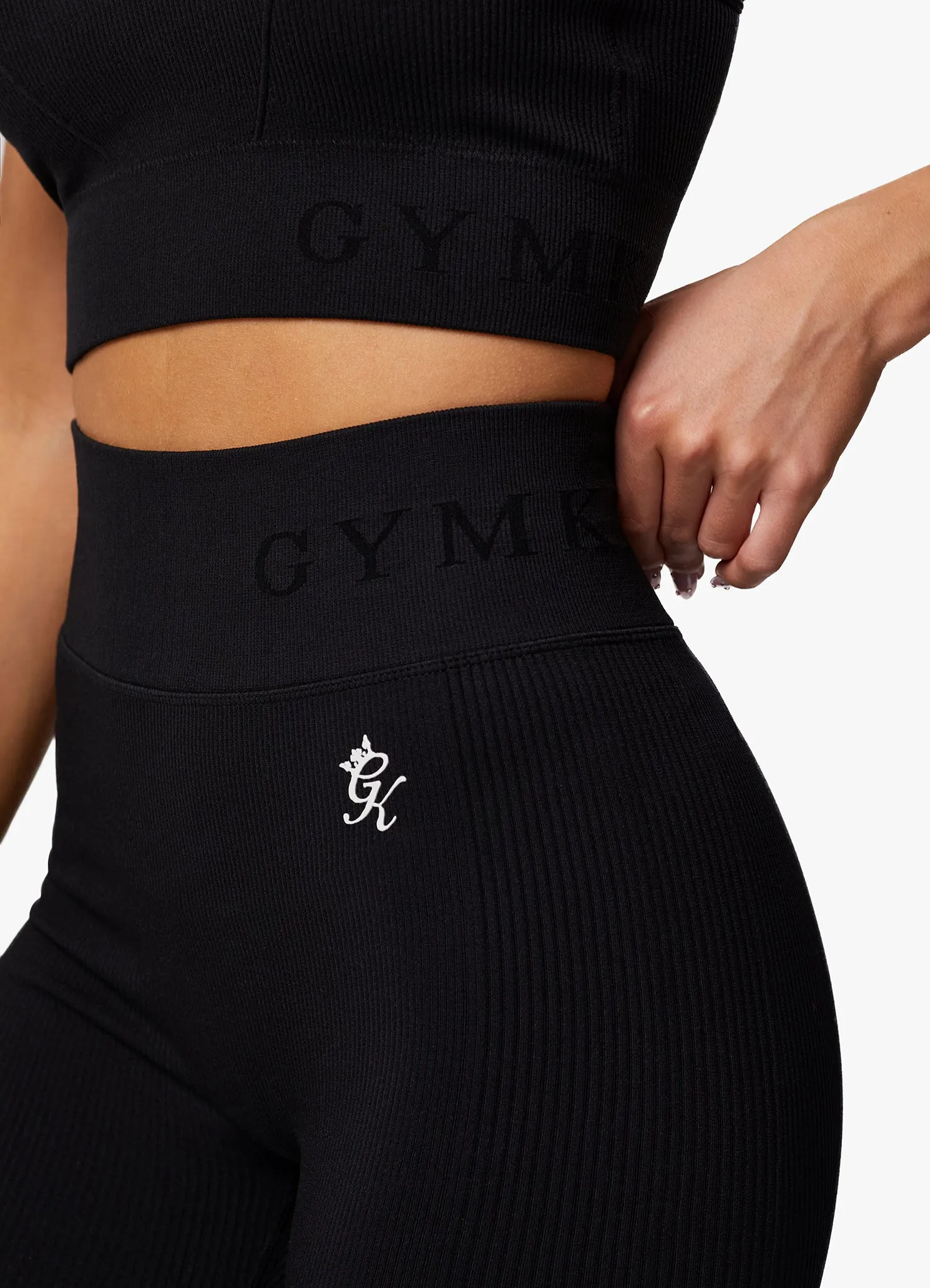 Gym King Formation Seamless Rib Legging - Black