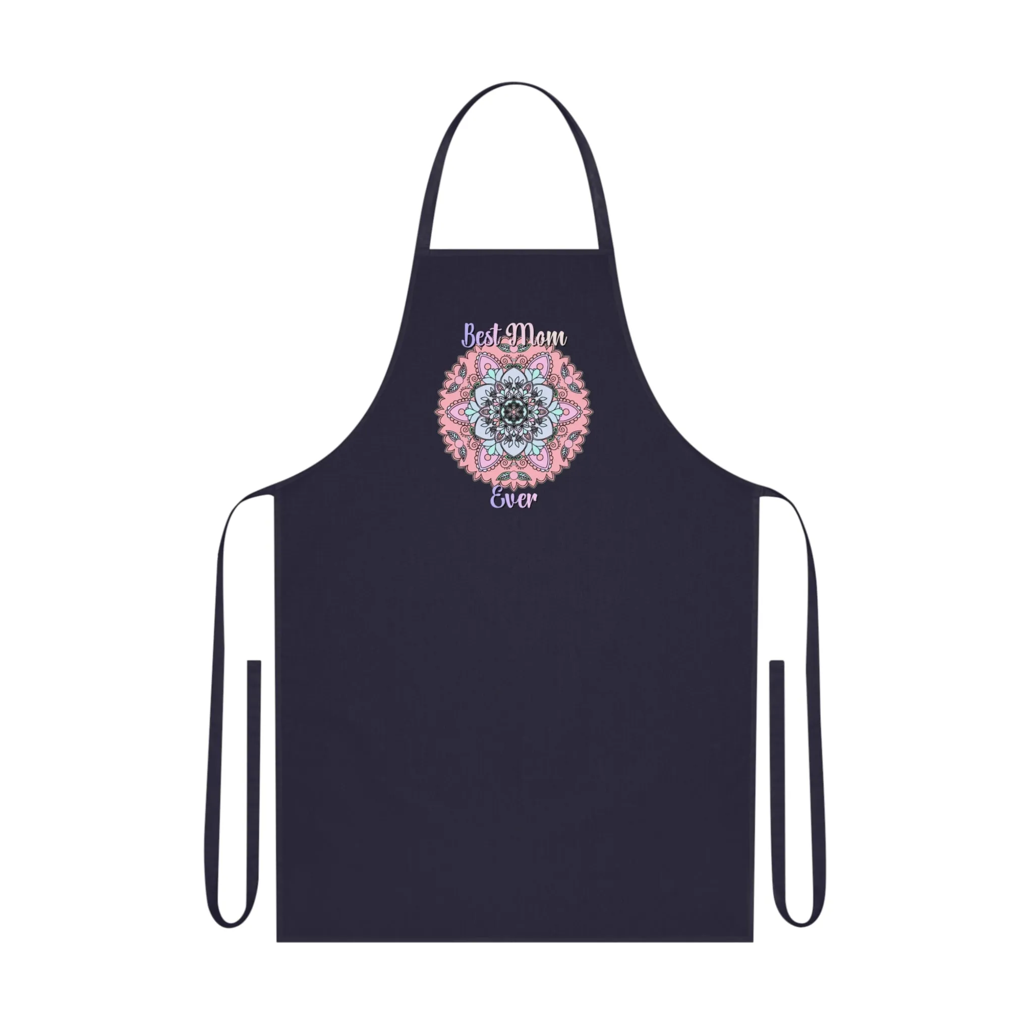 Hand-Drawn Mandala Cotton Apron - Perfect Gift for Mom