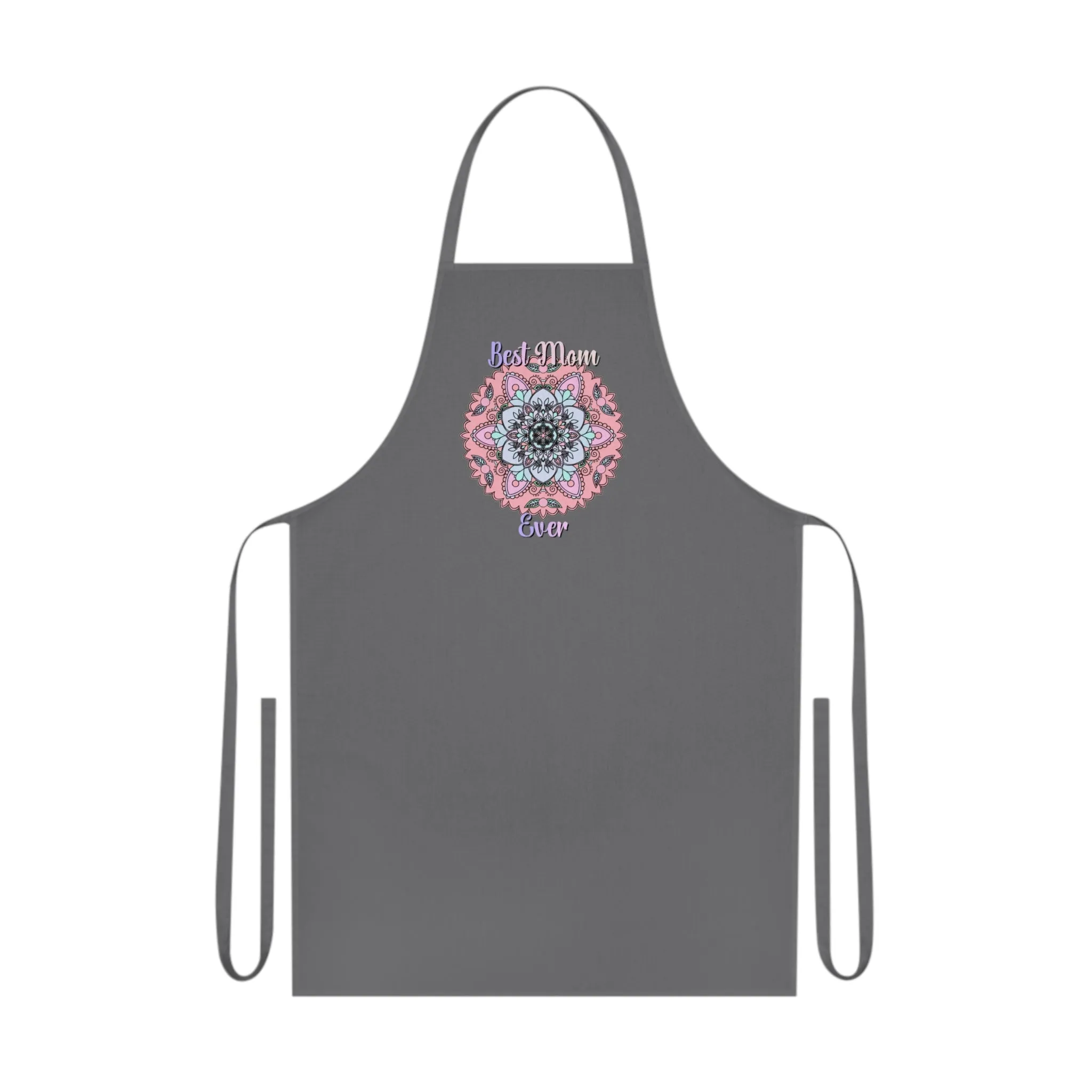 Hand-Drawn Mandala Cotton Apron - Perfect Gift for Mom