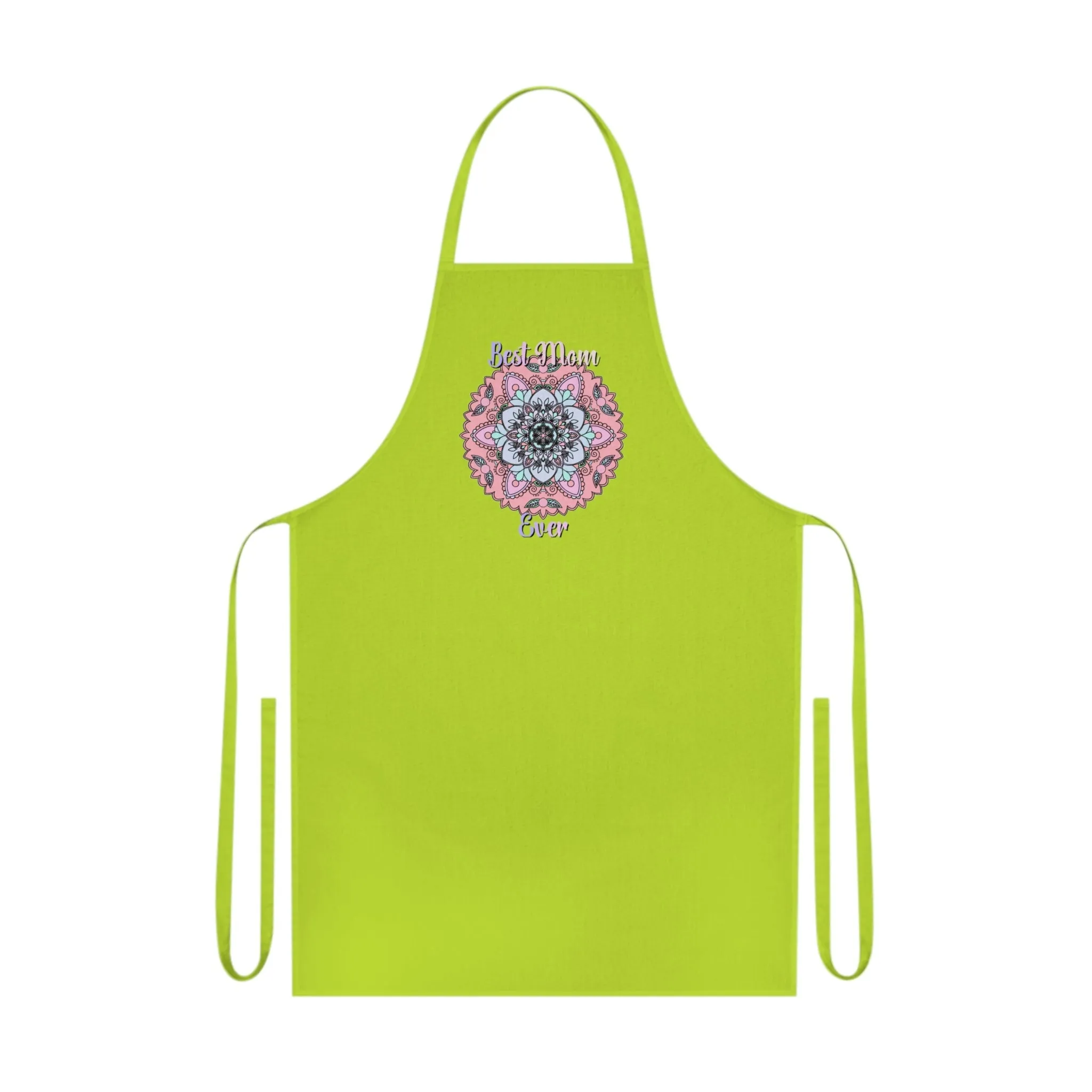 Hand-Drawn Mandala Cotton Apron - Perfect Gift for Mom