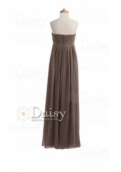 Handmade Long Mocha Bridesmaid Dress Brown Chiffon Bridesmaid Dress(BM892A)