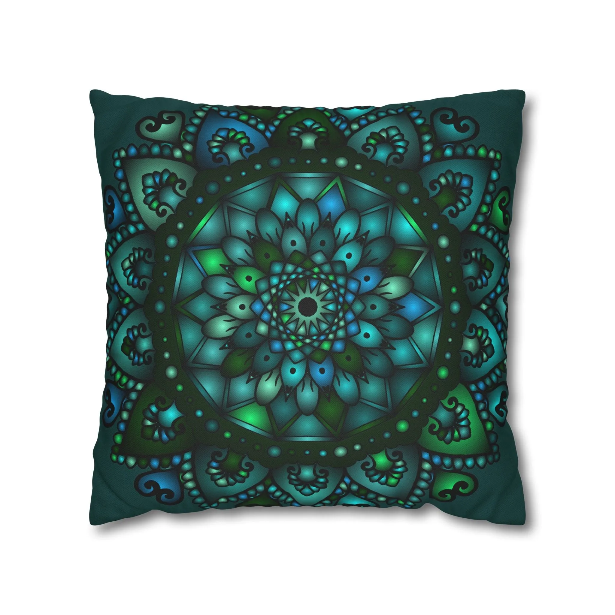 Handmade Mandala Design Square Pillowcase - Original Fine Art