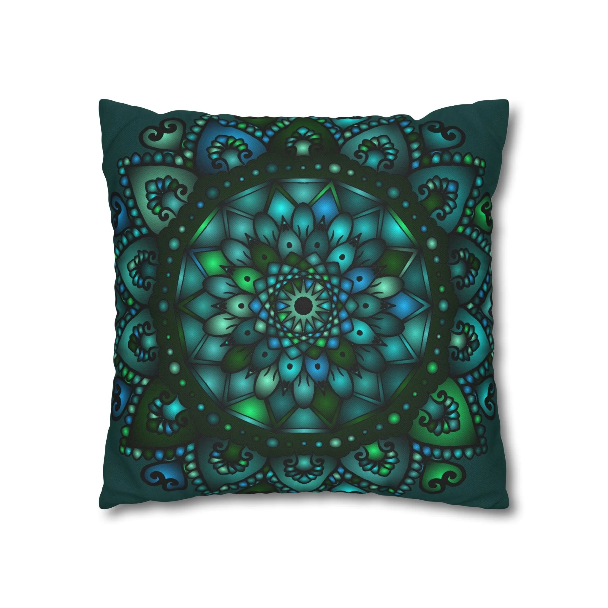 Handmade Mandala Design Square Pillowcase - Original Fine Art