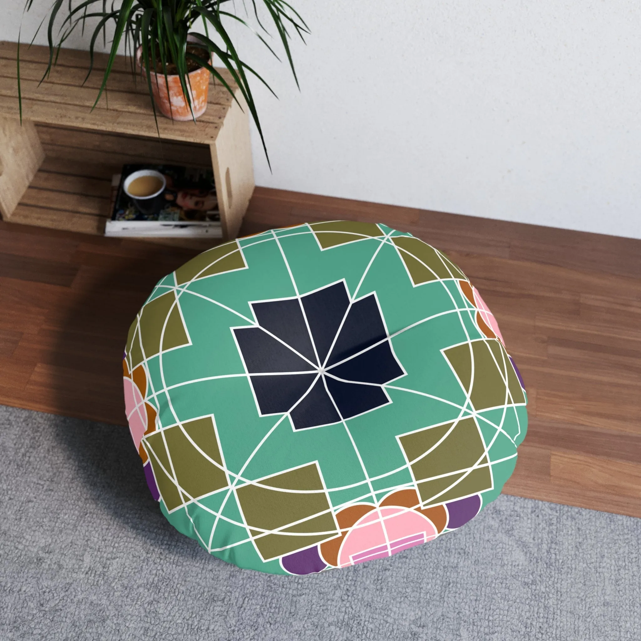 Handmade Mandala Floor Cushion - Original Round Tufted Pillow