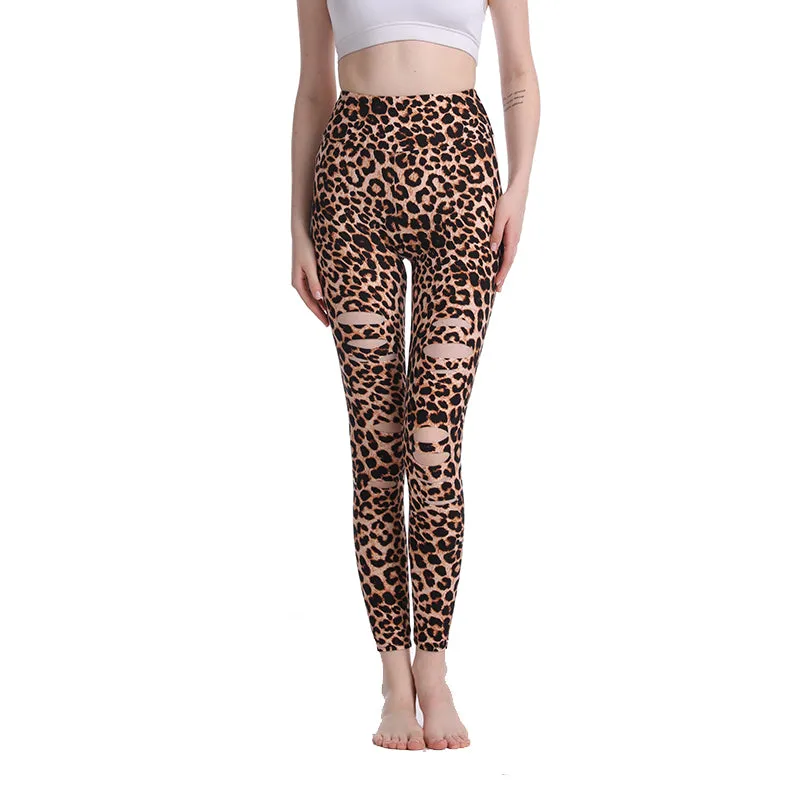 Haute Edition Women's Cutout Ripped High Waist Leggings With Tummy Control