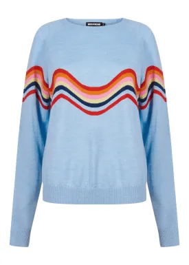 House of Holland Wavy Peace Cut Out Jumper (Blue)