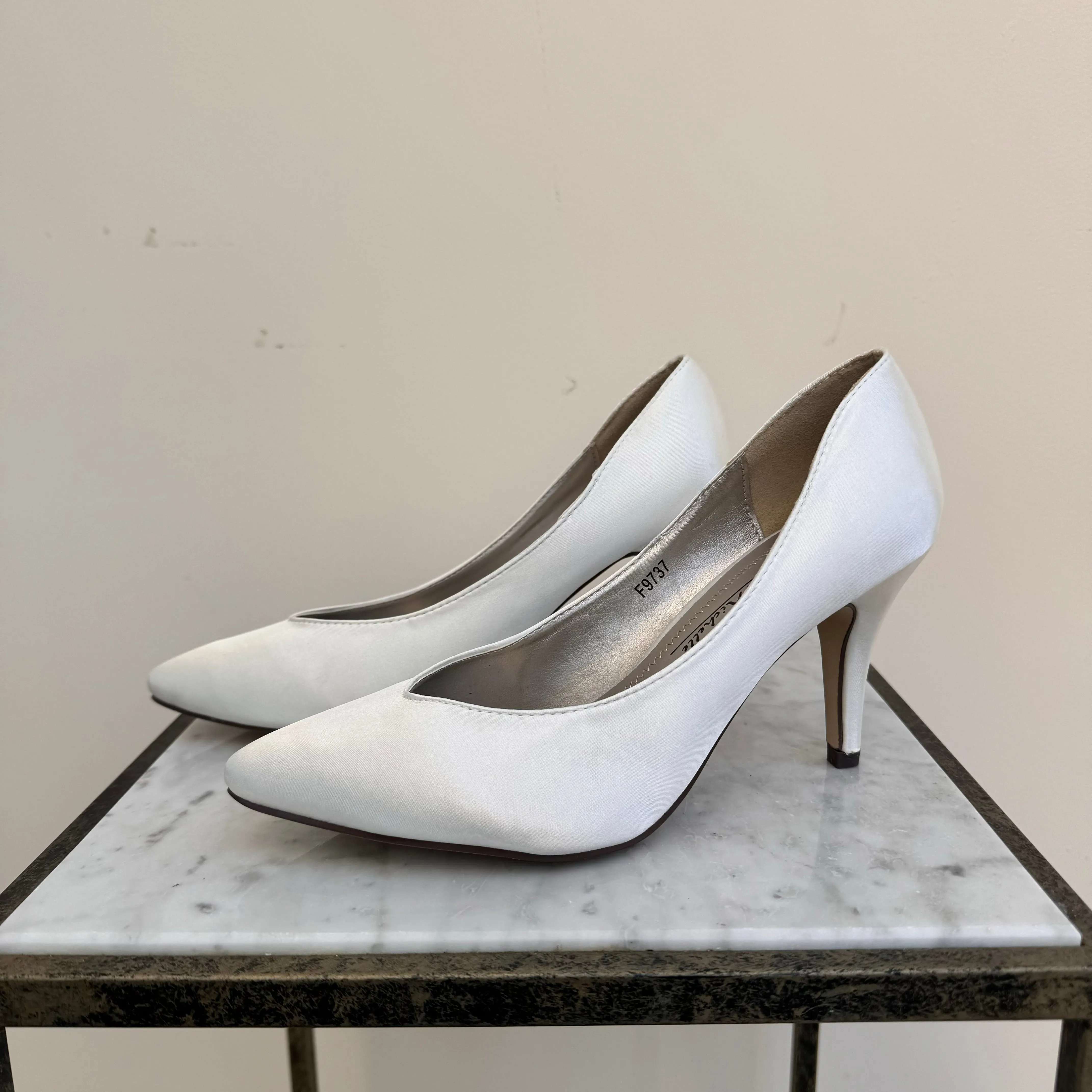 Ivory Satin Wedding Court Shoe