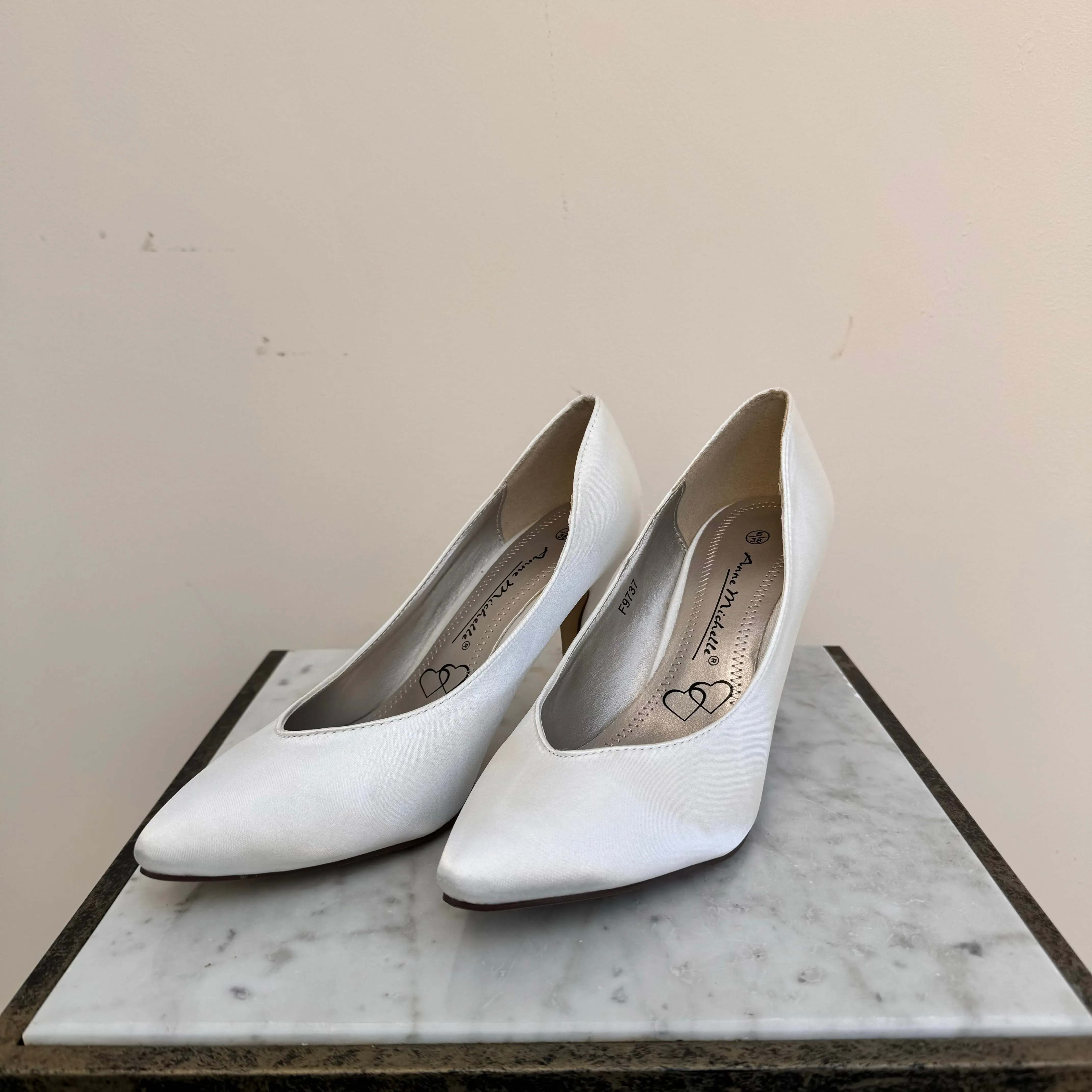 Ivory Satin Wedding Court Shoe