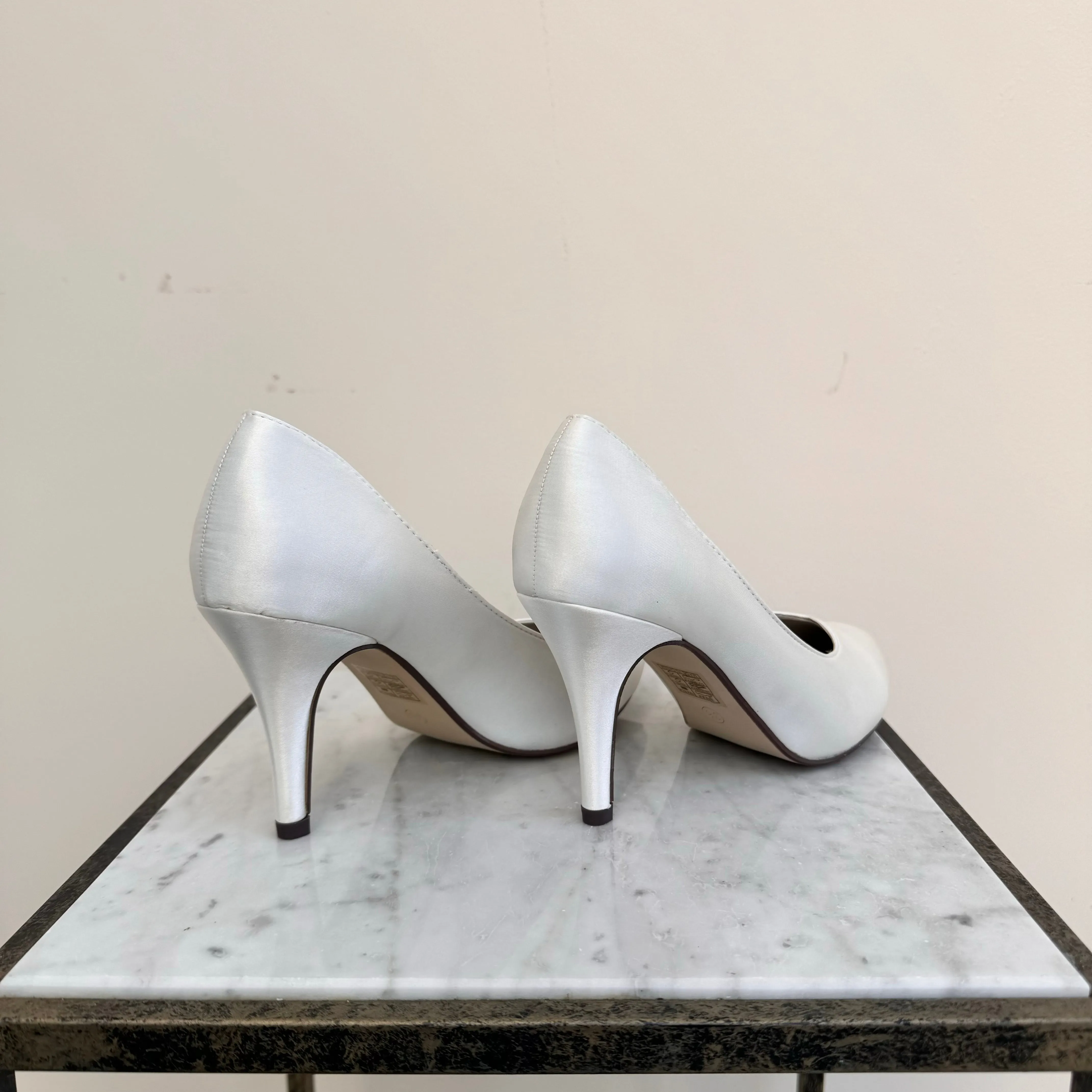 Ivory Satin Wedding Court Shoe