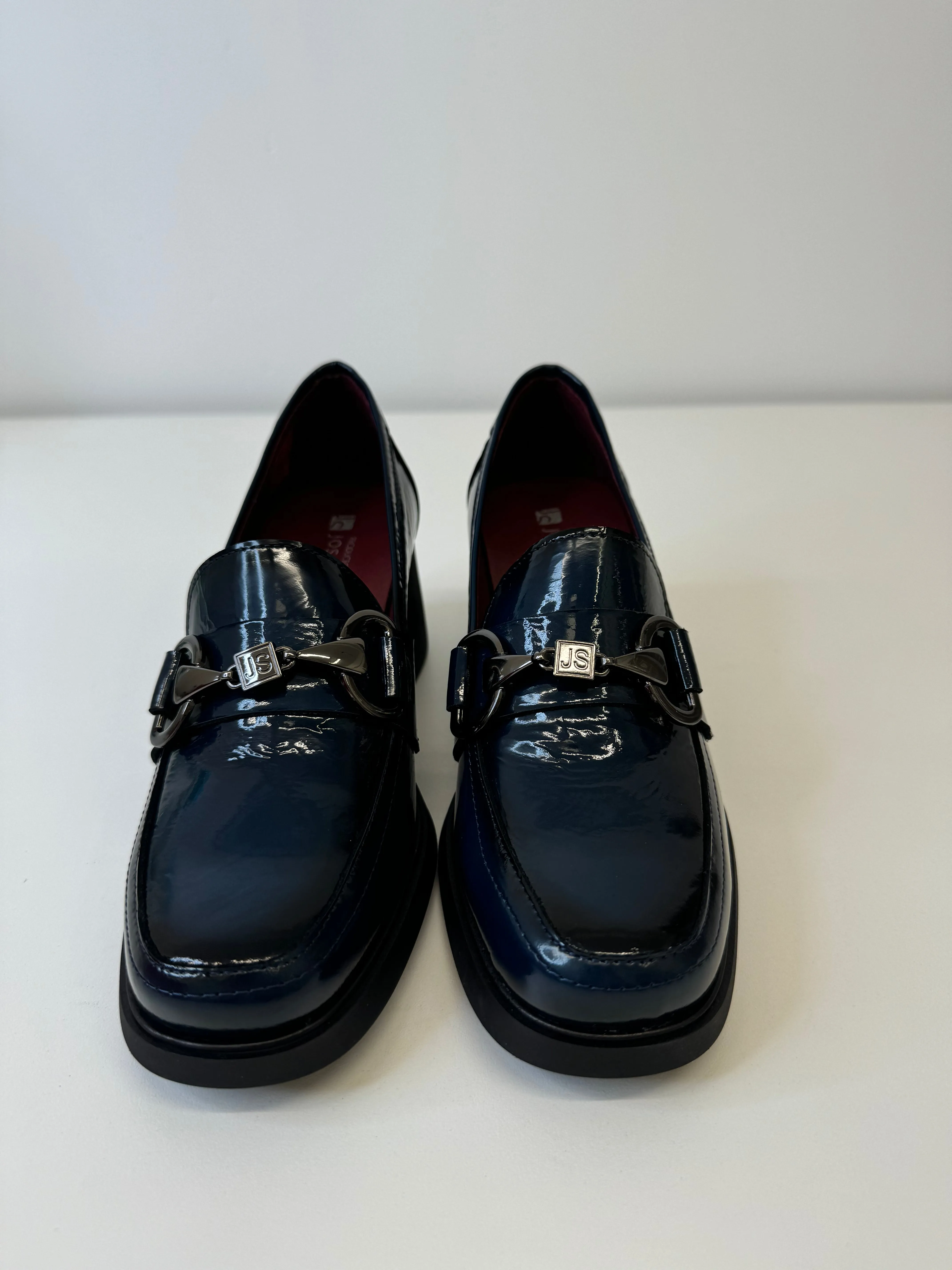 JOSE SAENZ Navy Heel Loafers