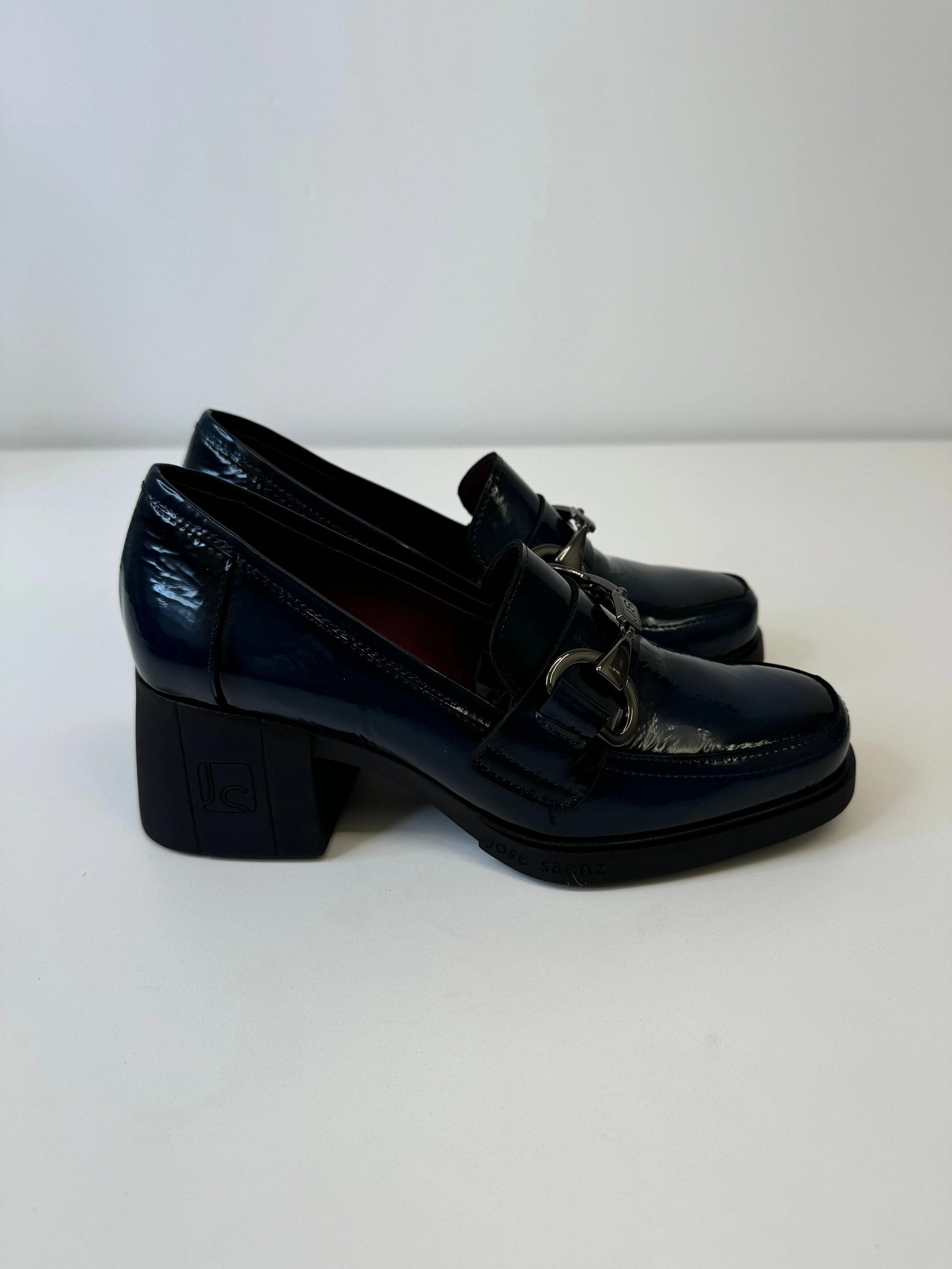 JOSE SAENZ Navy Heel Loafers