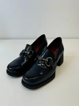 JOSE SAENZ Navy Heel Loafers