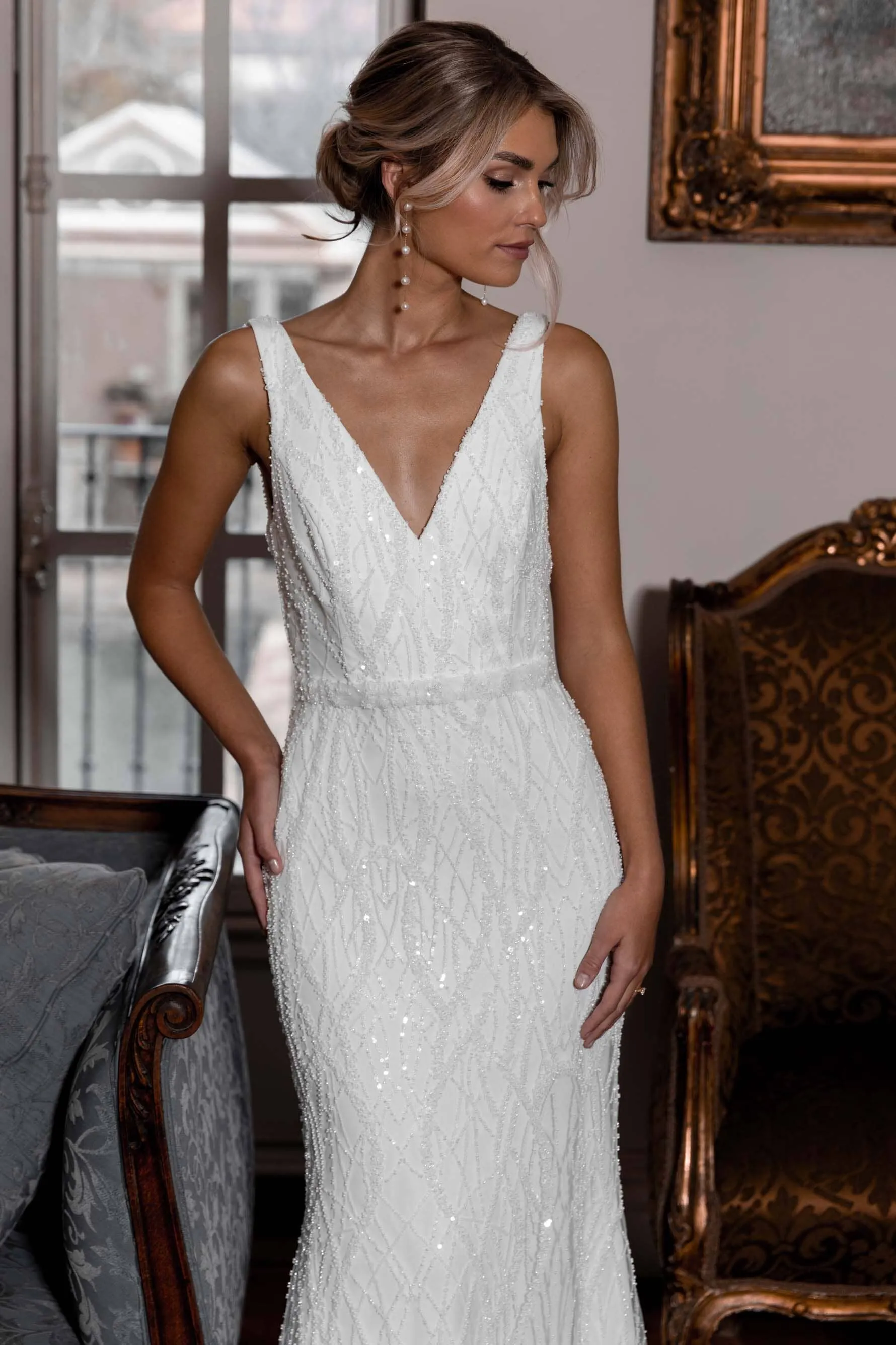 KALANI Embellished Gown - Ivory