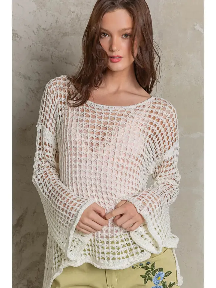 Kami Crochet  Boat Neck Top