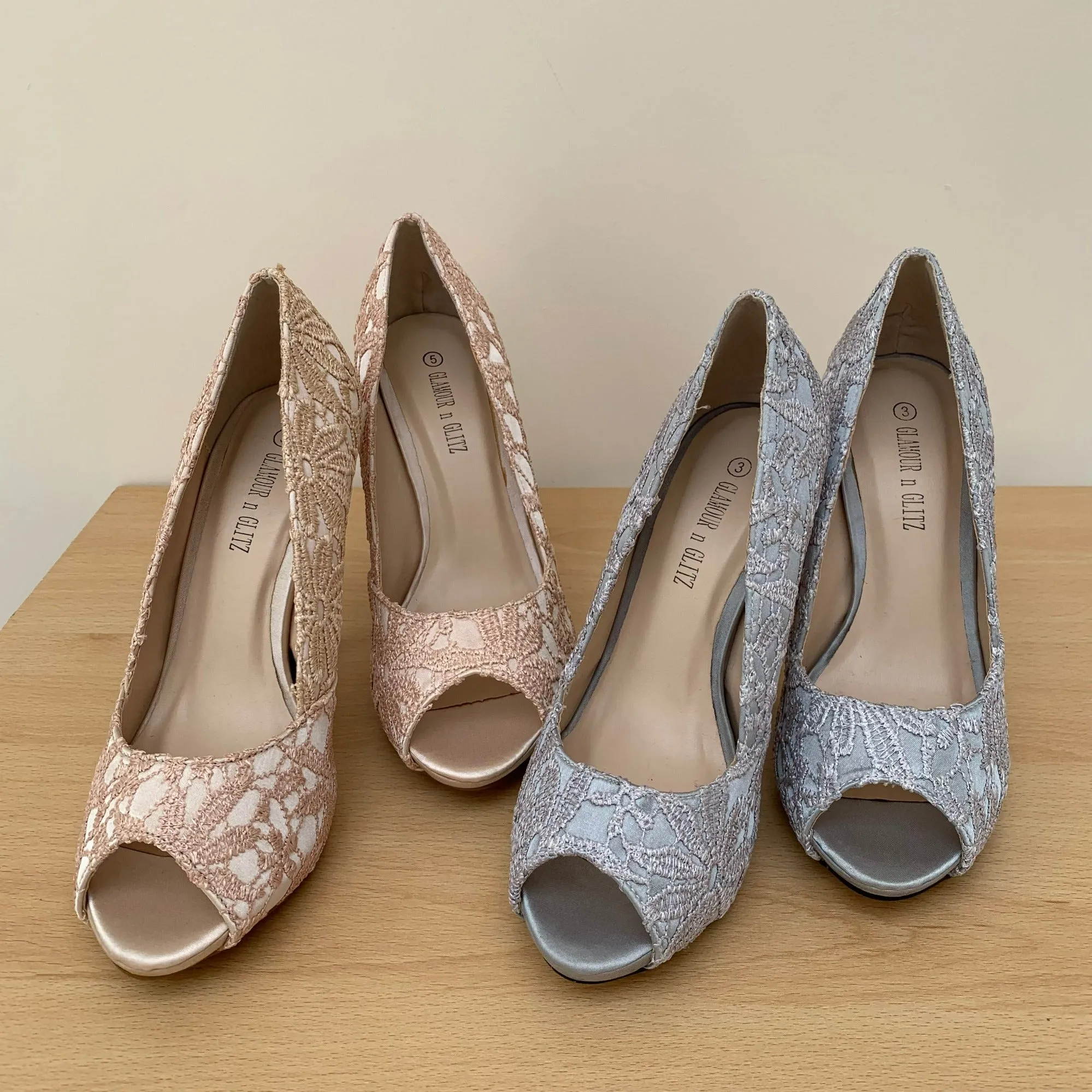 Lace Peep Toe Platform