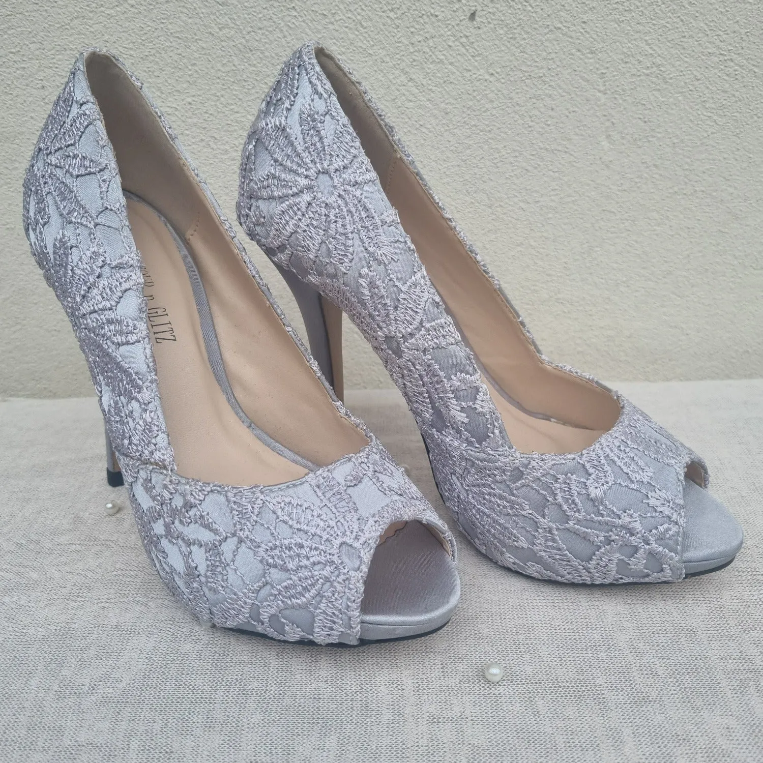 Lace Peep Toe Platform