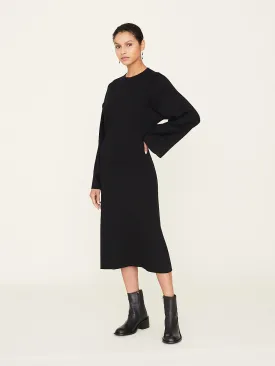 Laura Fine Gauge Double Knit Dress in Black