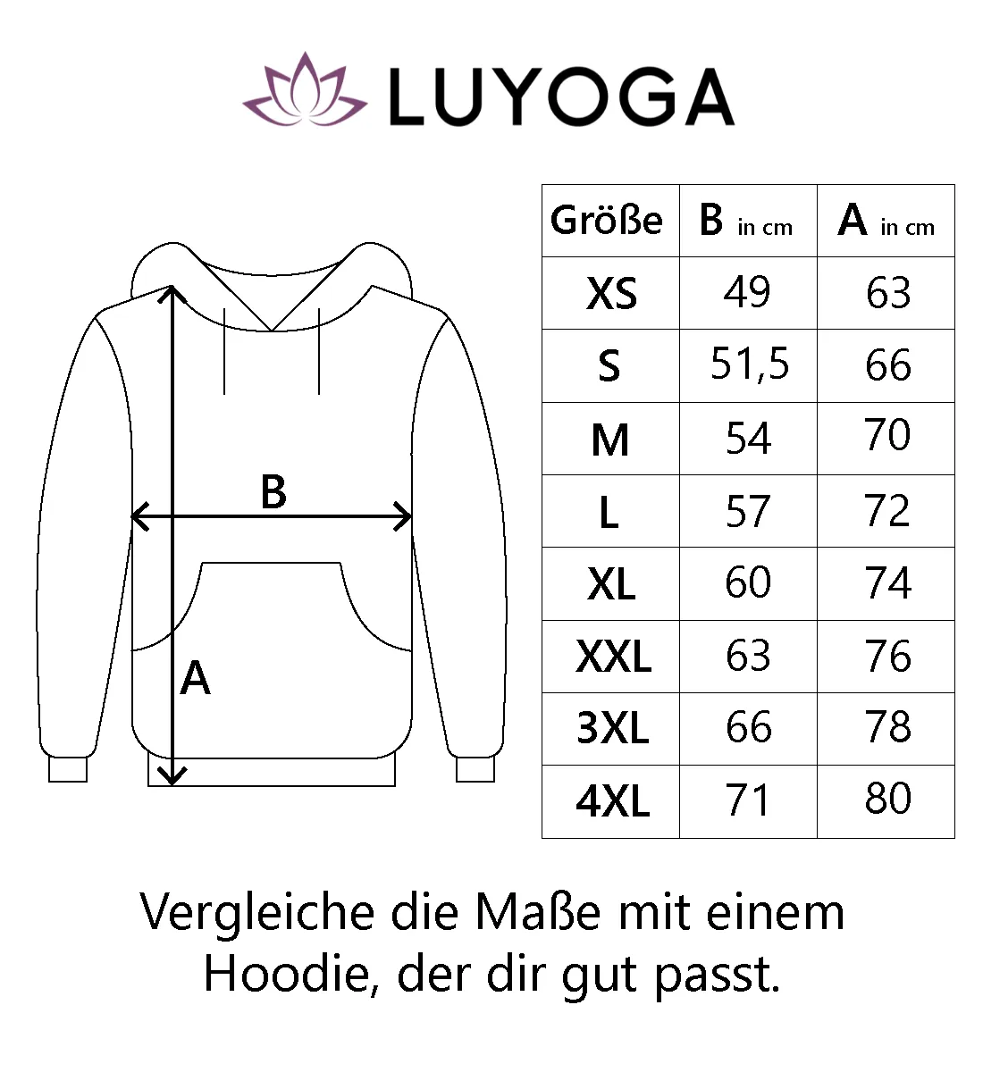 Liebe Yoga Frieden Bio Hoodie Unisex