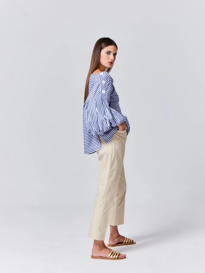 Marinière Stripe Puff Sleeve