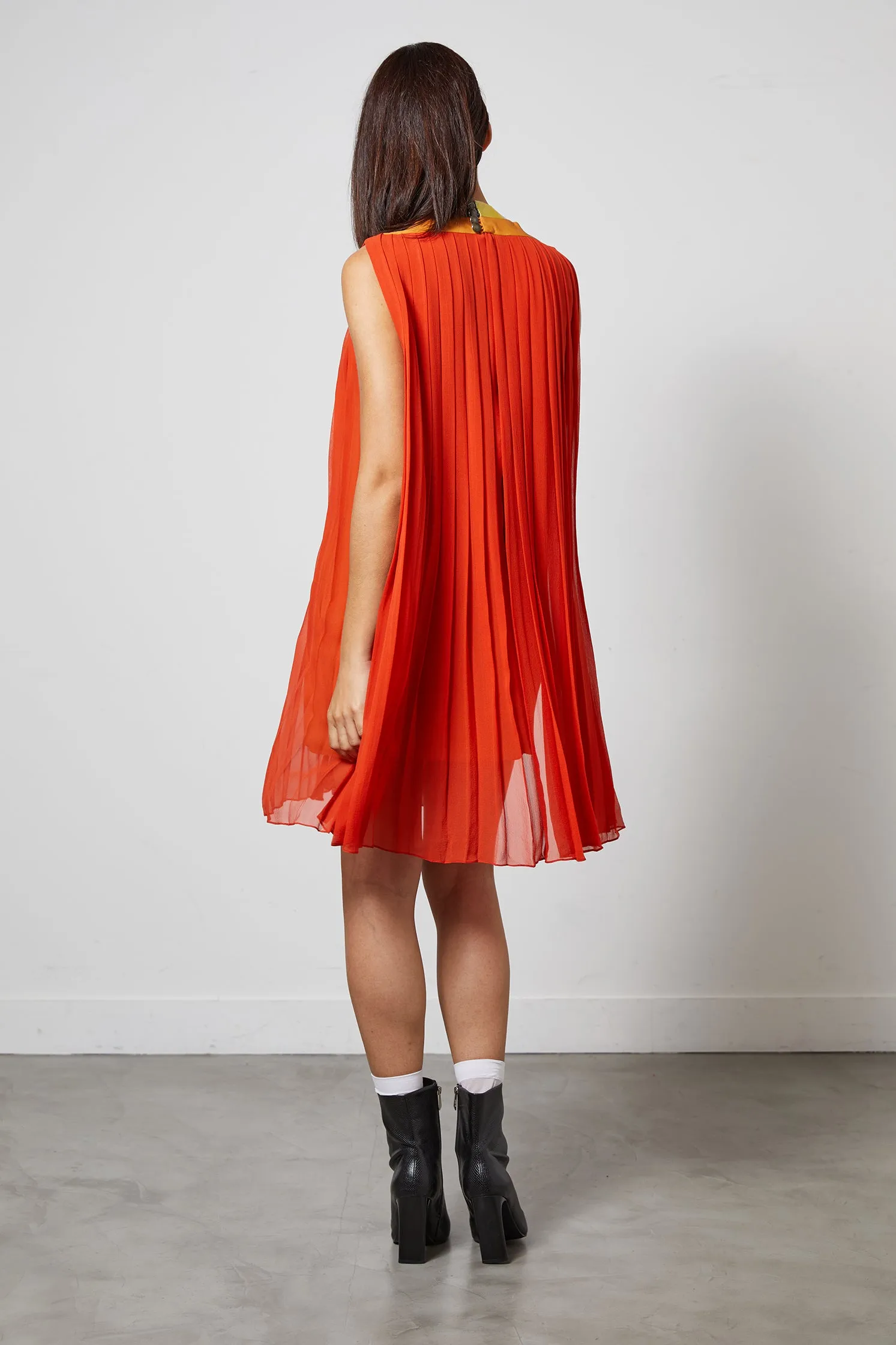 MAUROY orange - silk cocktail dress