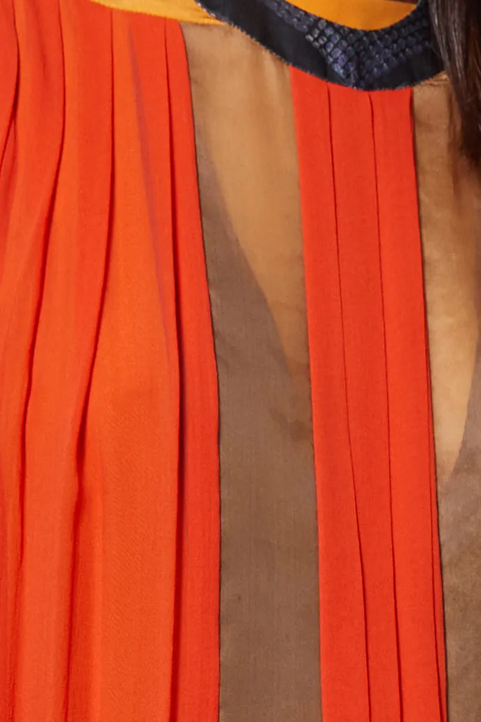 MAUROY orange - silk cocktail dress