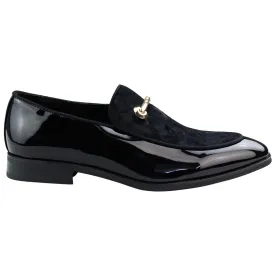 Men's Moccasin Loafers Shoes Leather Lined Slip On Velvet Smart Formal Shoe Black Blue Red