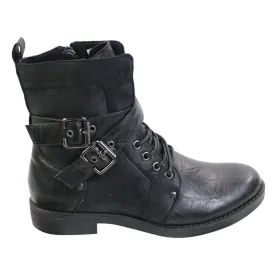 Mens Punk Rock Goth Elmo Ankle Boots Brown Black Leather Buckle