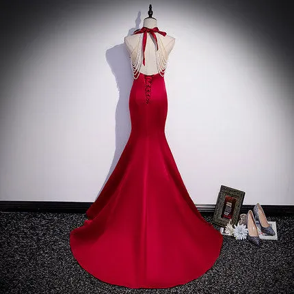 Mermaid Red Long Prom Dresses SH168