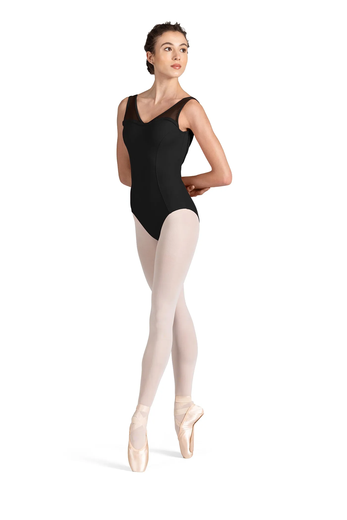 Mirella: V Neck Low Back Leotard